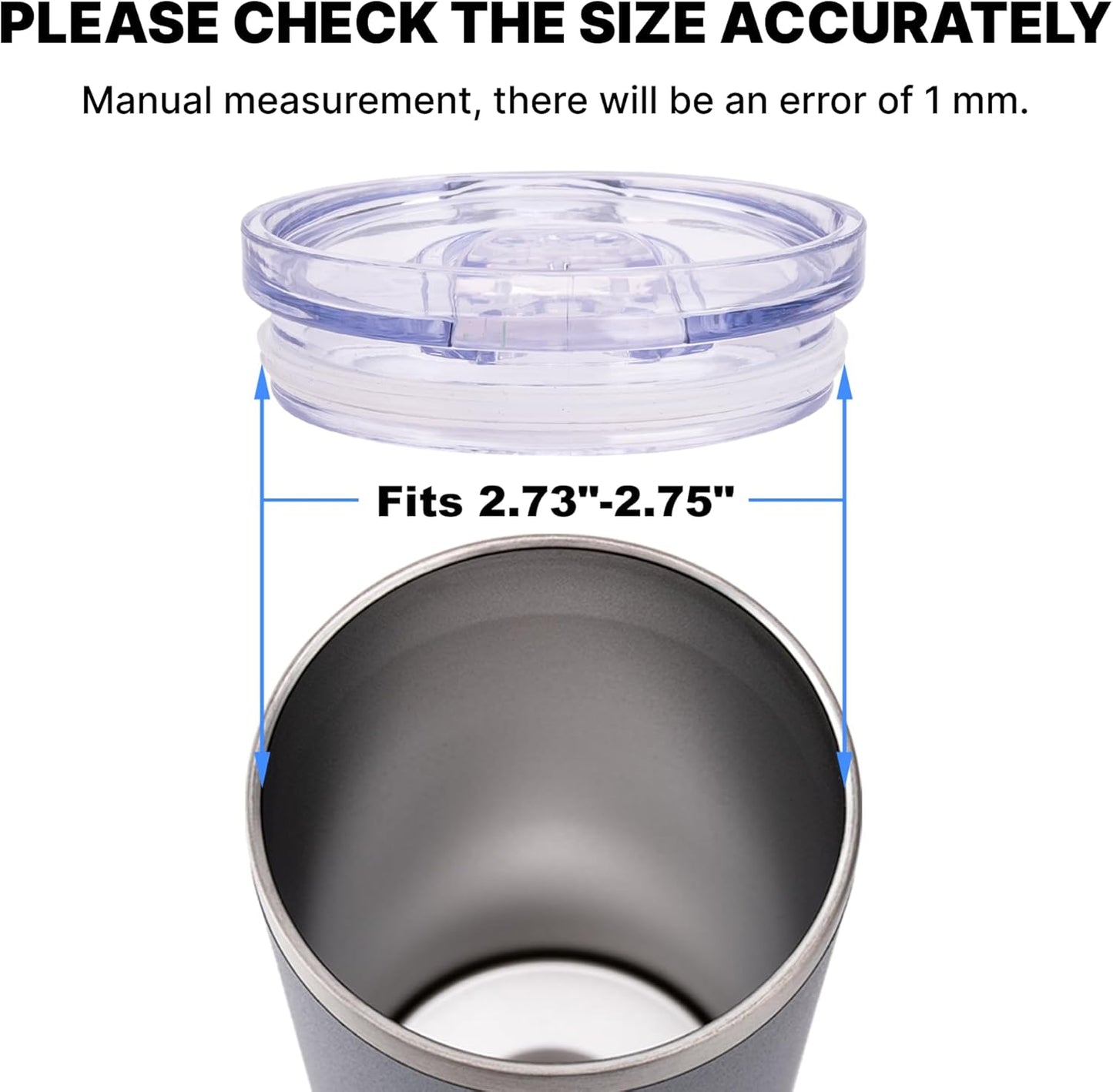 Skinny Tumbler Replacement Lid | Replacement Lid Fits for Skinny Tumbler 2.73-2.75 inches in diameter, 2 Pack Splash Resistant Lids Sliding Covers (2 Pack)