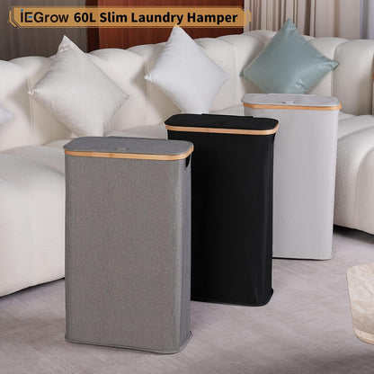 Laundry Hamper with Lid,110L Laundry Basket with Mesh Bags,Beige