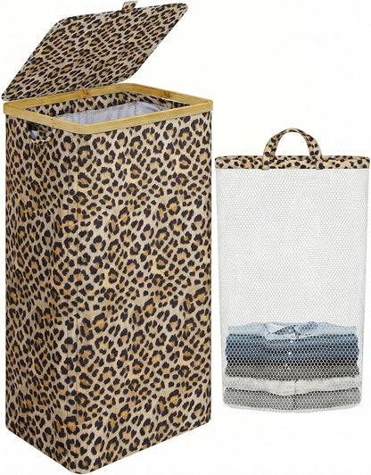 Laundry Hamper with Lid,110L Laundry Basket with Mesh Bags,Beige