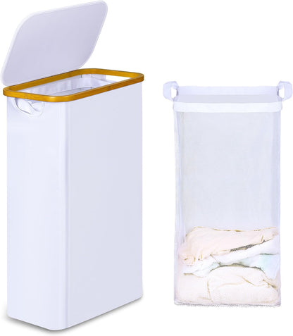 Laundry Hamper with Lid,110L Laundry Basket with Mesh Bags,Beige