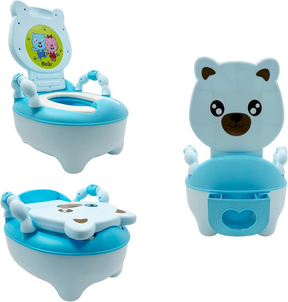 Baby Kids Blue Bear Portable Potty Training Toilet Seat With Pad Toddler Lovely Toilet Comfortable Soft Seat Stool Chair [P/N: ET-BABY003-BLUE]