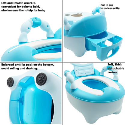 Baby Kids Blue Bear Portable Potty Training Toilet Seat With Pad Toddler Lovely Toilet Comfortable Soft Seat Stool Chair [P/N: ET-BABY003-BLUE]