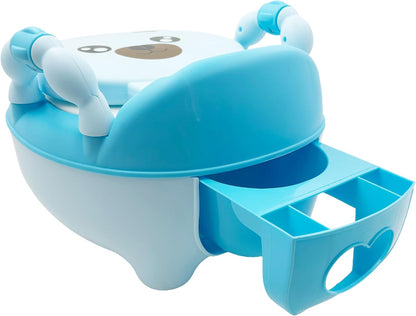 Baby Kids Blue Bear Portable Potty Training Toilet Seat With Pad Toddler Lovely Toilet Comfortable Soft Seat Stool Chair [P/N: ET-BABY003-BLUE]