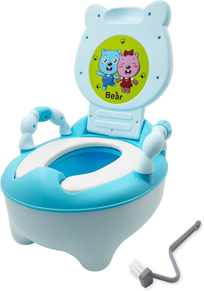 Baby Kids Blue Bear Portable Potty Training Toilet Seat With Pad Toddler Lovely Toilet Comfortable Soft Seat Stool Chair [P/N: ET-BABY003-BLUE]
