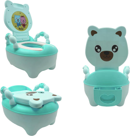 Baby Kids Blue Bear Portable Potty Training Toilet Seat With Pad Toddler Lovely Toilet Comfortable Soft Seat Stool Chair [P/N: ET-BABY003-BLUE]
