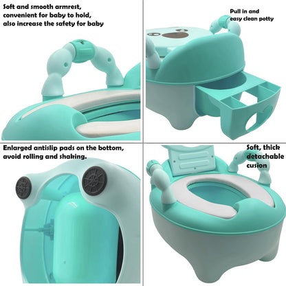 Baby Kids Blue Bear Portable Potty Training Toilet Seat With Pad Toddler Lovely Toilet Comfortable Soft Seat Stool Chair [P/N: ET-BABY003-BLUE]