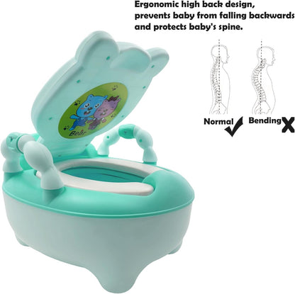 Baby Kids Blue Bear Portable Potty Training Toilet Seat With Pad Toddler Lovely Toilet Comfortable Soft Seat Stool Chair [P/N: ET-BABY003-BLUE]