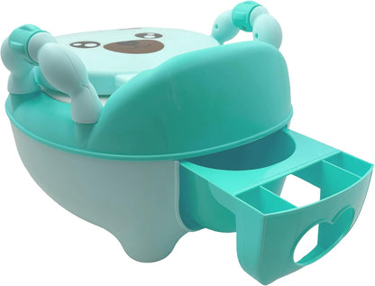 Baby Kids Blue Bear Portable Potty Training Toilet Seat With Pad Toddler Lovely Toilet Comfortable Soft Seat Stool Chair [P/N: ET-BABY003-BLUE]