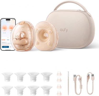 eufy Heated Massage Wearable Breast Pump S2 Pro, Charging Case