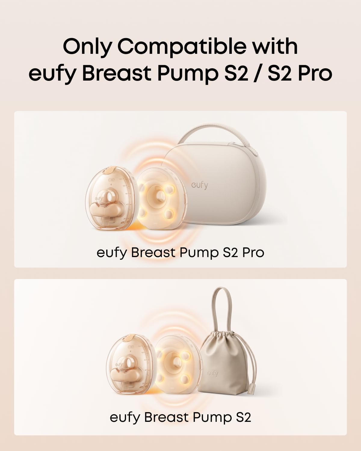 eufy Heated Massage Wearable Breast Pump S2 Pro, Charging Case