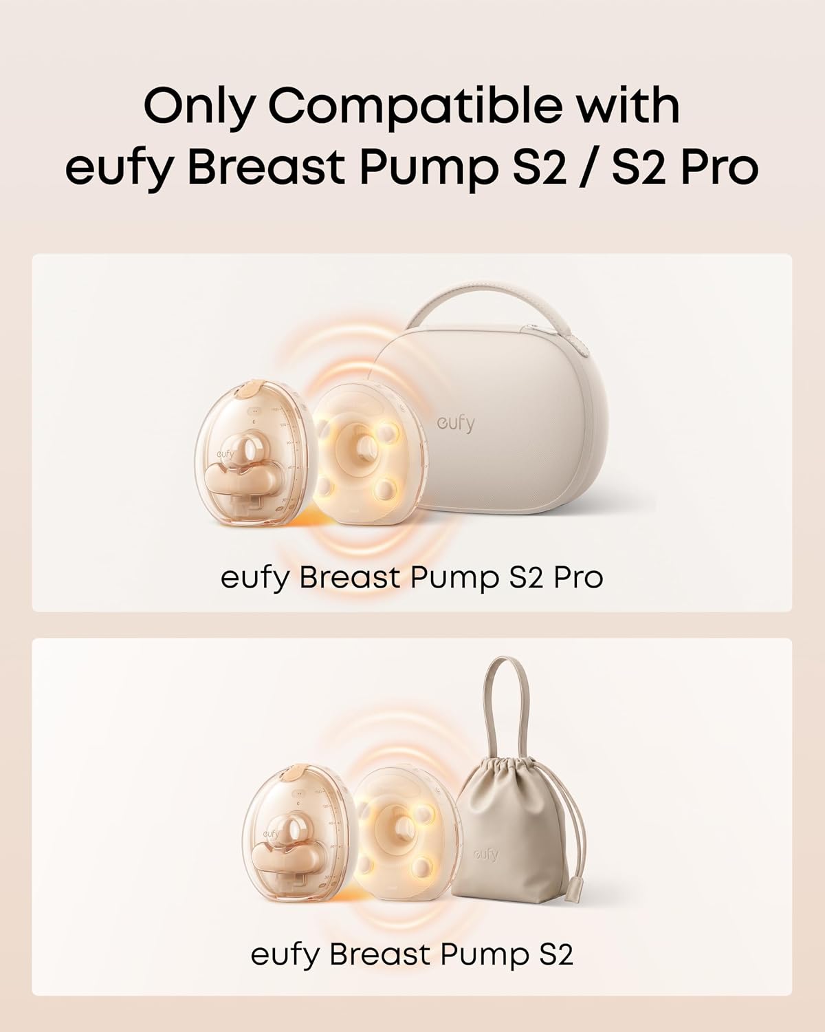 eufy Heated Massage Wearable Breast Pump S2 Pro, Charging Case