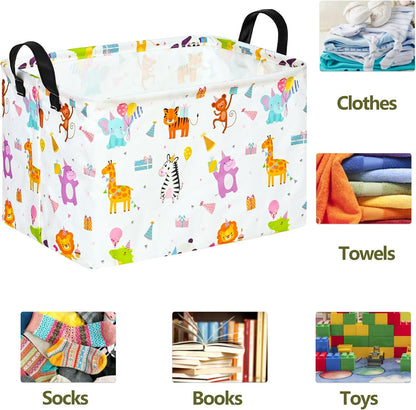 Rectangle Gift Shelf Nursery Storage Basket Laundry Hamper Storage Box and Bins for Home Clothes with Handles