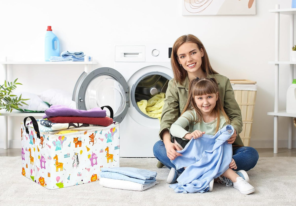 Rectangle Gift Shelf Nursery Storage Basket Laundry Hamper Storage Box and Bins for Home Clothes with Handles