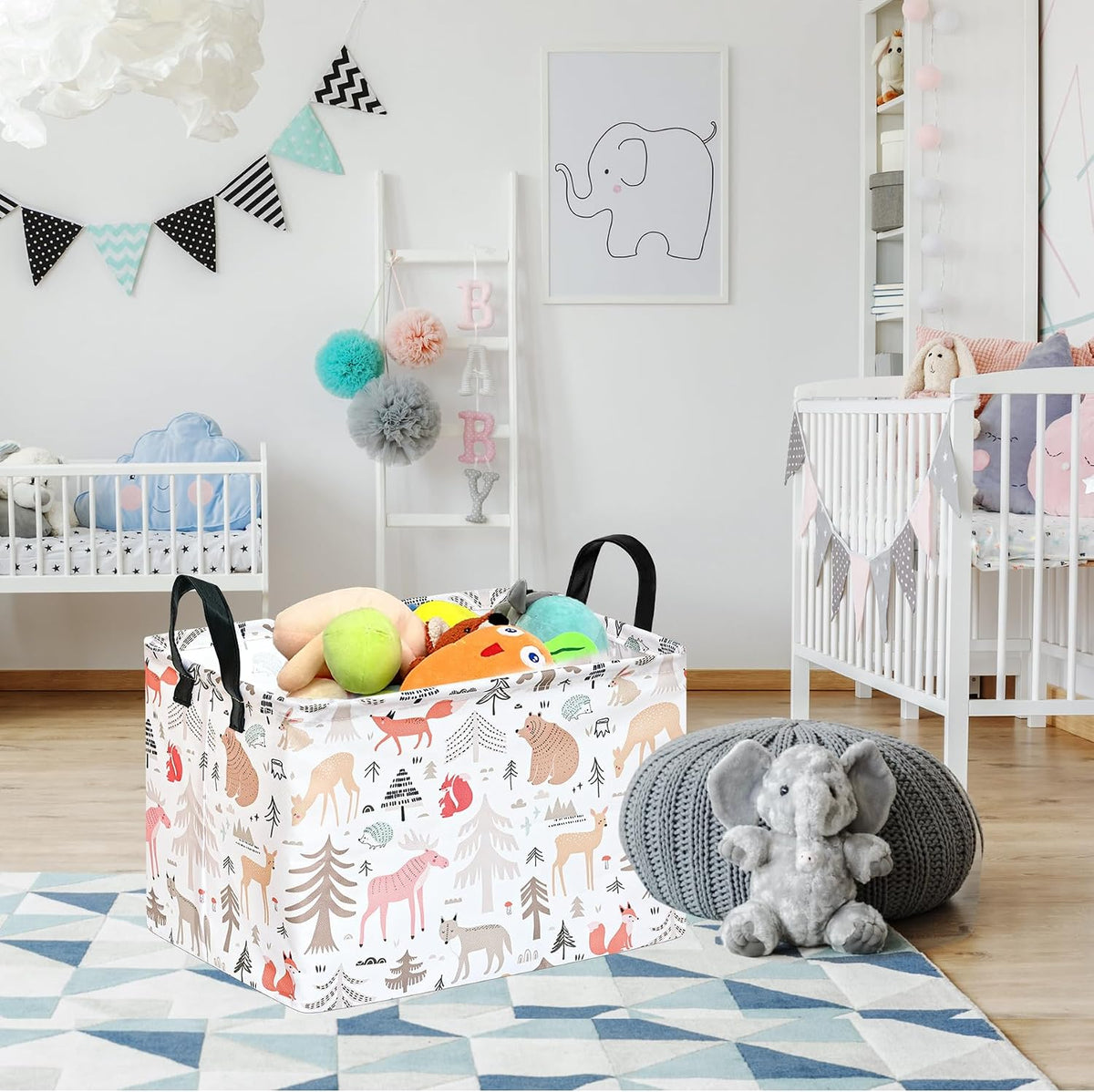 Rectangle Gift Shelf Nursery Storage Basket Laundry Hamper Storage Box and Bins for Home Clothes with Handles