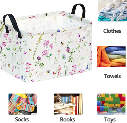 Rectangle Gift Shelf Nursery Storage Basket Laundry Hamper Storage Box and Bins for Home Clothes with Handles