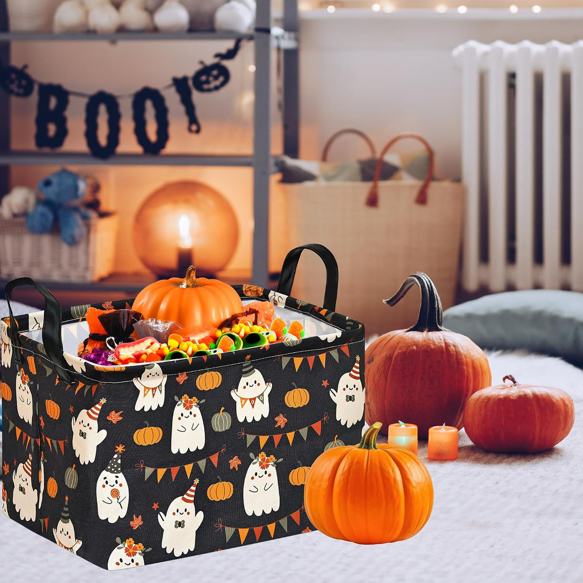 Rectangle Gift Shelf Nursery Storage Basket Laundry Hamper Storage Box and Bins for Home Clothes with Handles