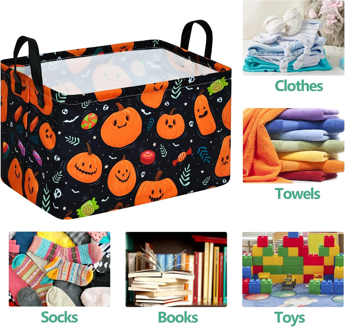 Rectangle Gift Shelf Nursery Storage Basket Laundry Hamper Storage Box and Bins for Home Clothes with Handles