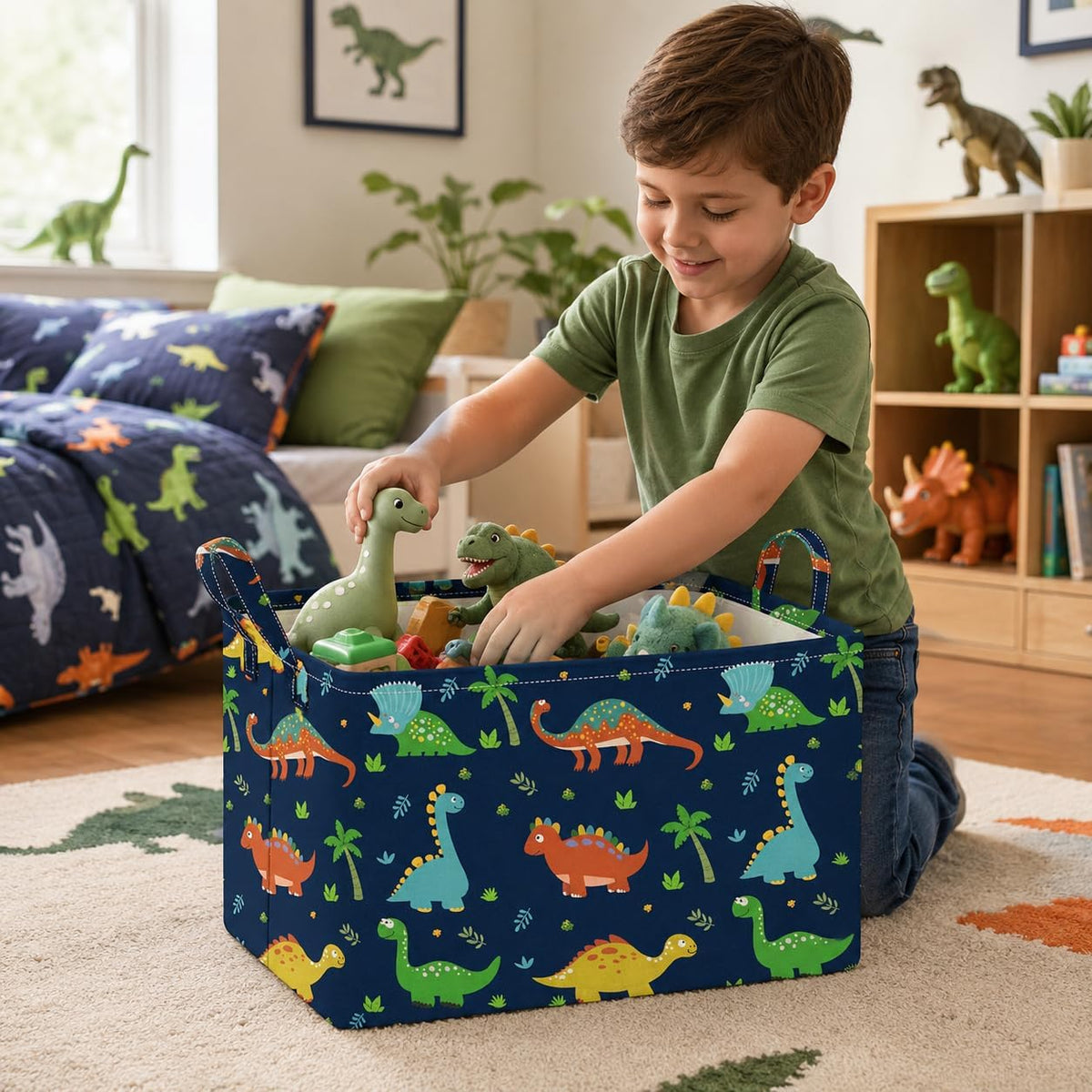 Rectangle Gift Shelf Nursery Storage Basket Laundry Hamper Storage Box and Bins for Home Clothes with Handles