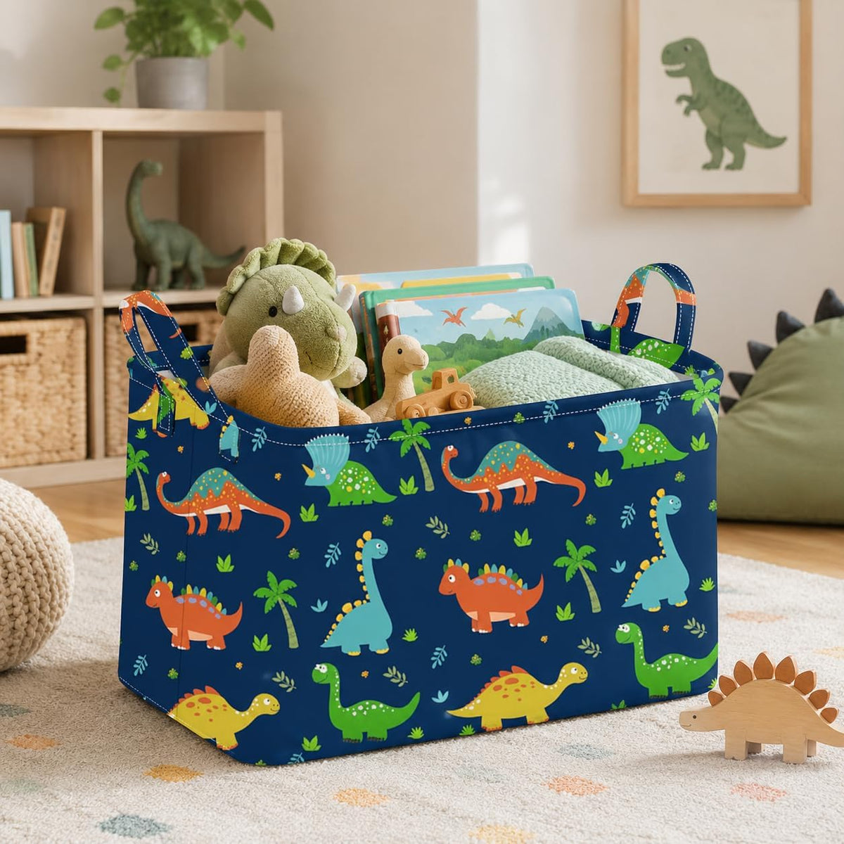 Rectangle Gift Shelf Nursery Storage Basket Laundry Hamper Storage Box and Bins for Home Clothes with Handles