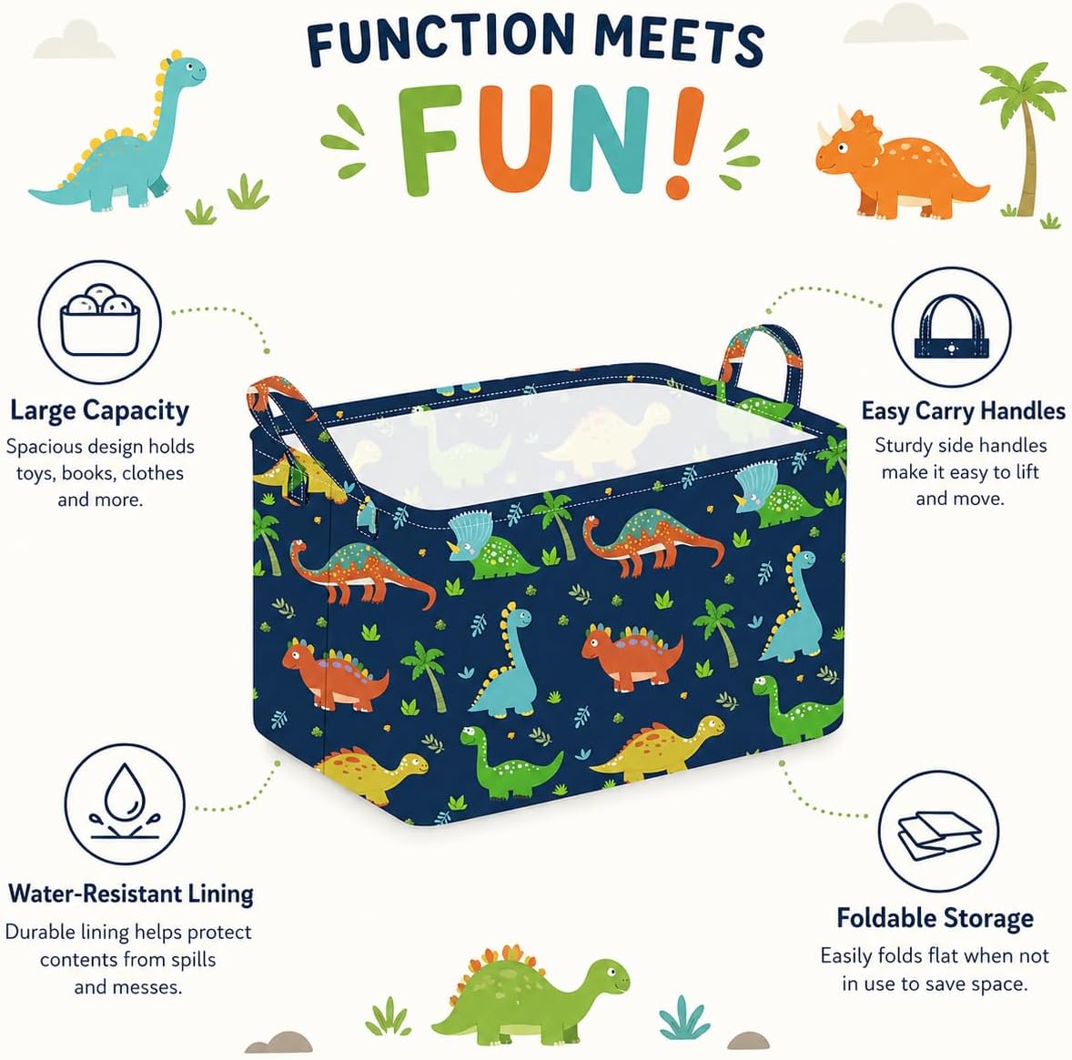 Rectangle Gift Shelf Nursery Storage Basket Laundry Hamper Storage Box and Bins for Home Clothes with Handles