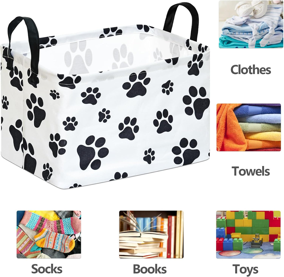 Rectangle Gift Shelf Nursery Storage Basket Laundry Hamper Storage Box and Bins for Home Clothes with Handles