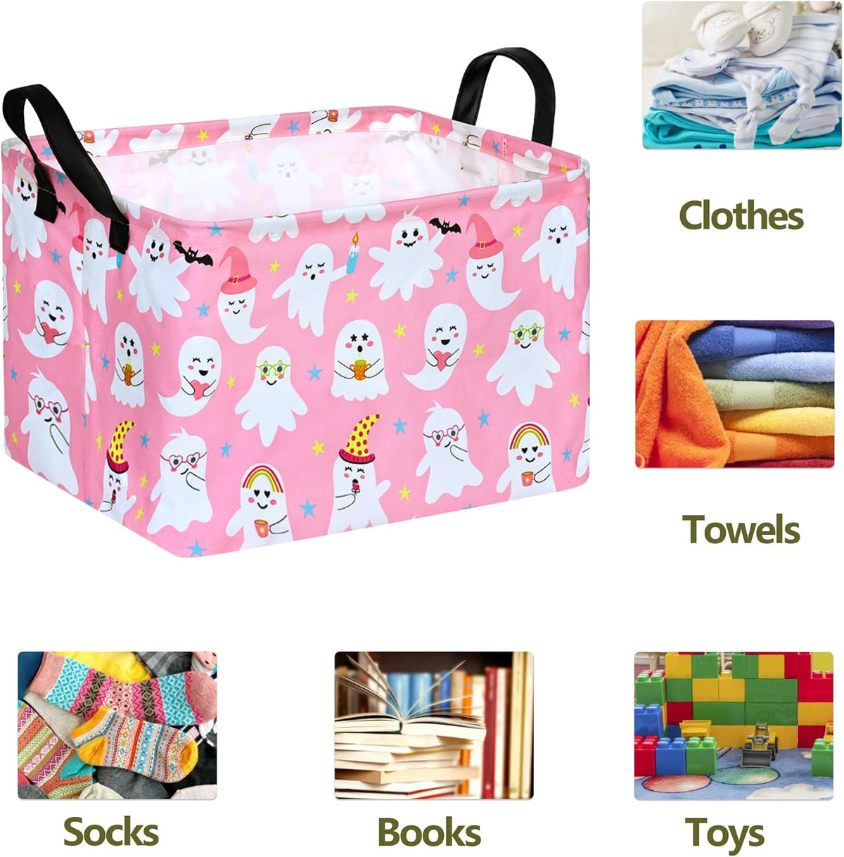 Rectangle Gift Shelf Nursery Storage Basket Laundry Hamper Storage Box and Bins for Home Clothes with Handles