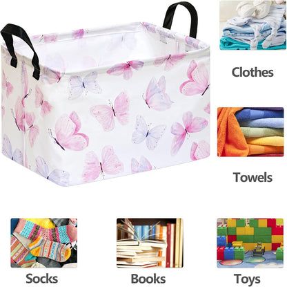 Rectangle Gift Shelf Nursery Storage Basket Laundry Hamper Storage Box and Bins for Home Clothes with Handles
