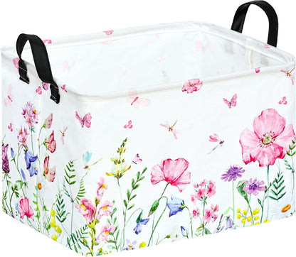 Rectangle Gift Shelf Nursery Storage Basket Laundry Hamper Storage Box and Bins for Home Clothes with Handles