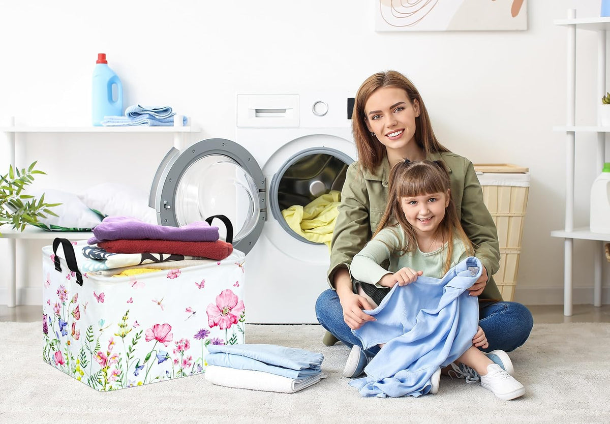Rectangle Gift Shelf Nursery Storage Basket Laundry Hamper Storage Box and Bins for Home Clothes with Handles