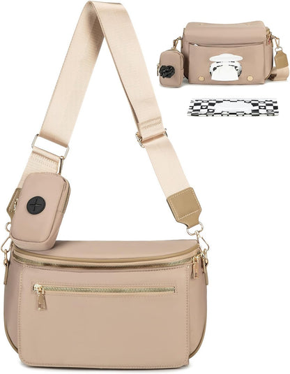 Small Diaper Bag Checkerboard Fanny Pack with Wipes Pocket for Quick Outing