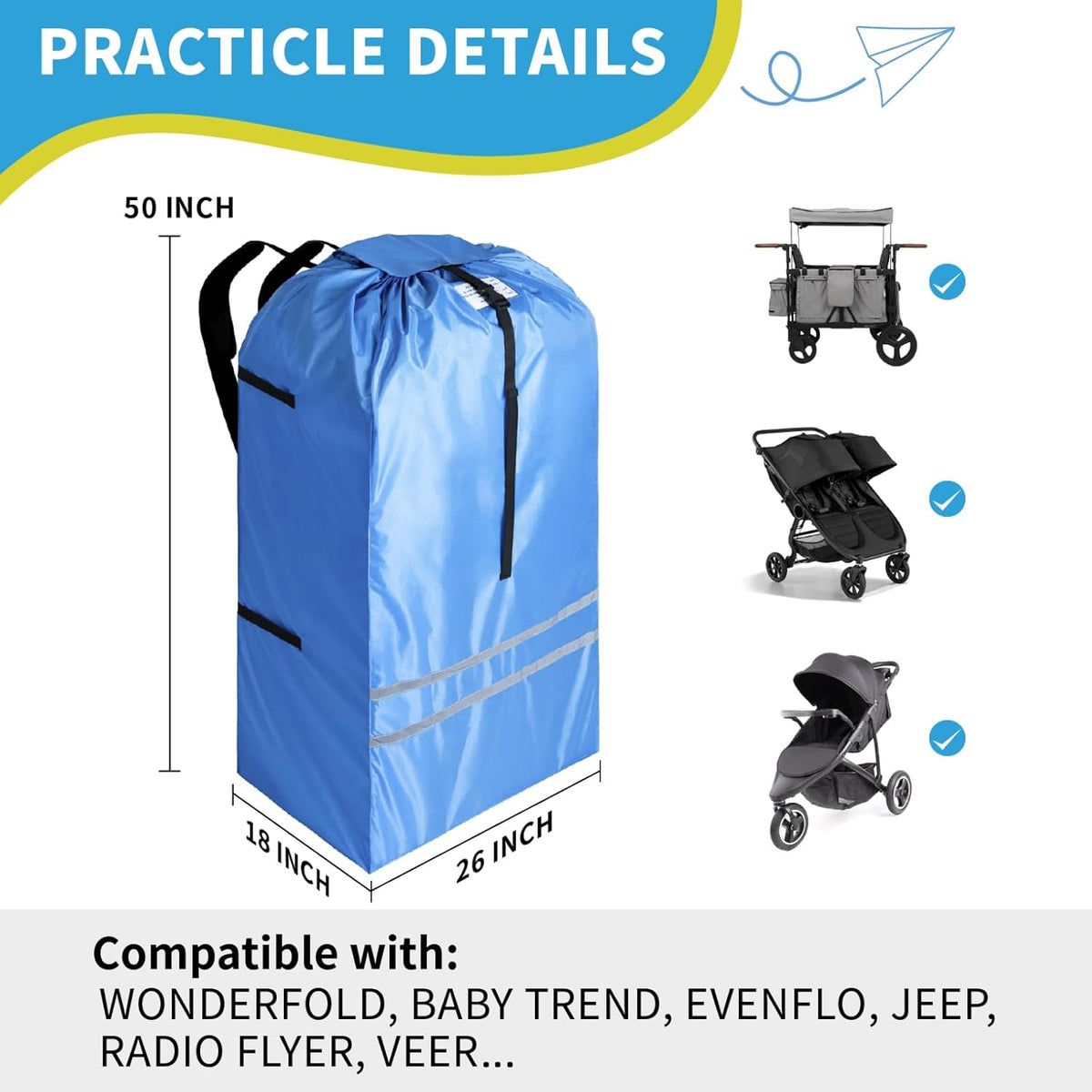 Extra Large Travel Bag Compatible with WONDERFOLD,JEEP,etc