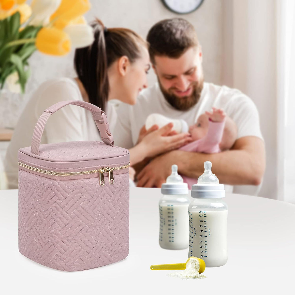 Breastmilk Cooler Bag with Ice Pack, Insulated Baby Bottle Bag
