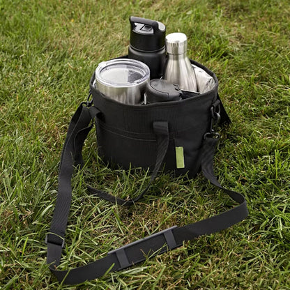 Family Size 4 Compartment Drink Carrier Bag, Cup Carrier Caddy for Hot & Cold Drinks, Portable Cup Holder for Car Travel, Beach, Picnic, Camping & Commute (Pink)