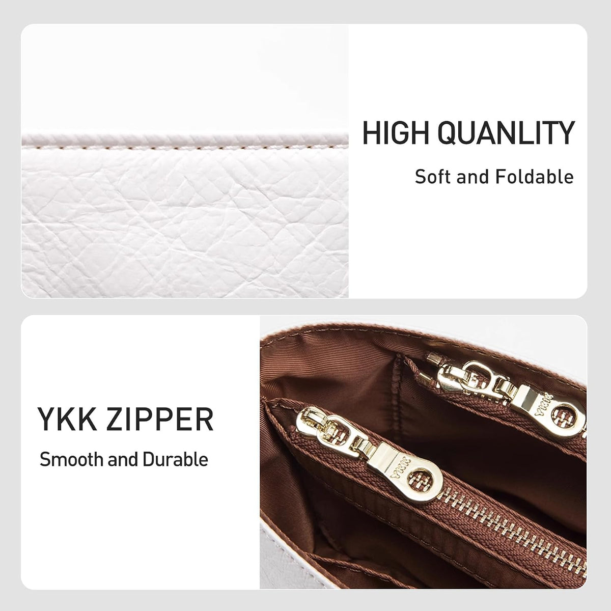 Tote Bag Organizer Insert with Base Shaper, Felt Neverfull MM Organizer, Purse Organizer Insert with Zipper Pocket and Bottle Holder, Fits Speedy 30 Neverfull MM Tote Handbags and More,Beige-L