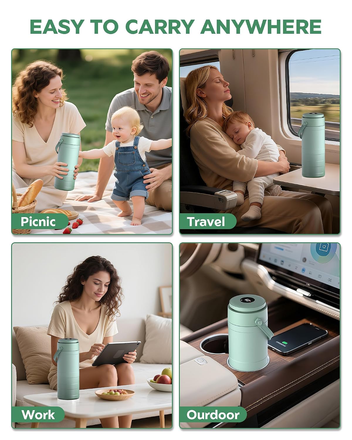 Portable Breast Milk Cooler Bottle with Digital Temp Display