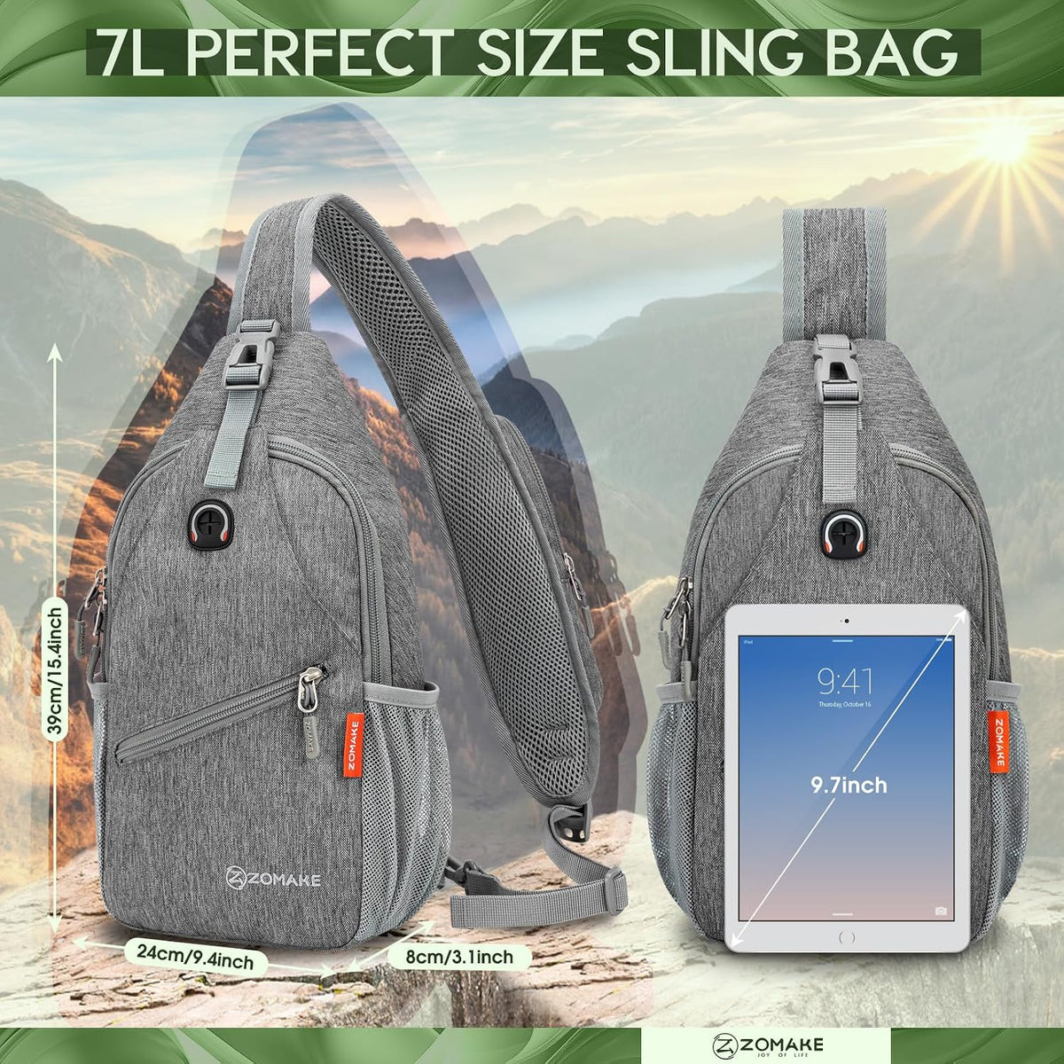 Sling Bag,Small Crossbody Sling Backpack Shoulder Daypack for Travel