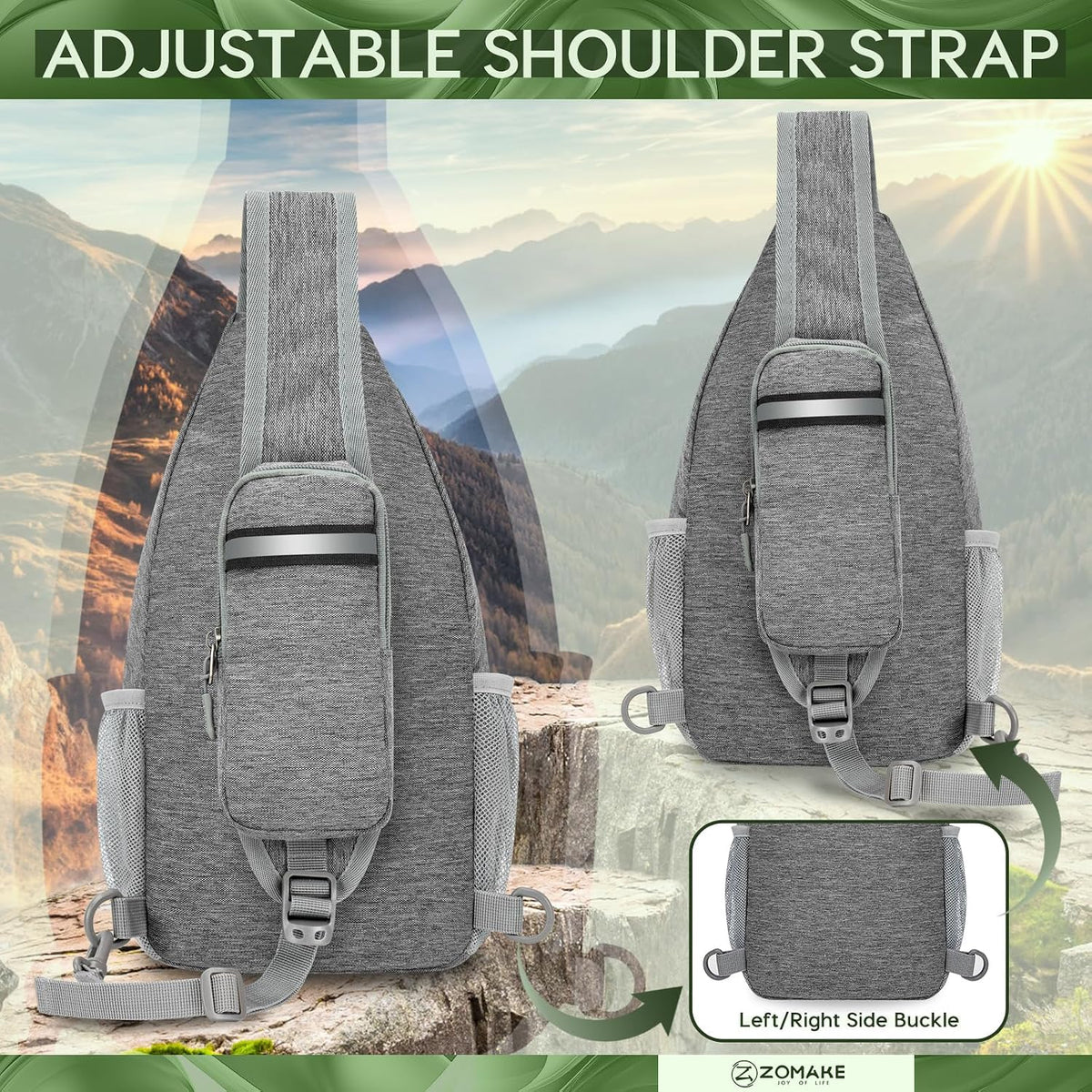 Sling Bag,Small Crossbody Sling Backpack Shoulder Daypack for Travel