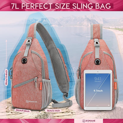 Sling Bag,Small Crossbody Sling Backpack Shoulder Daypack for Travel