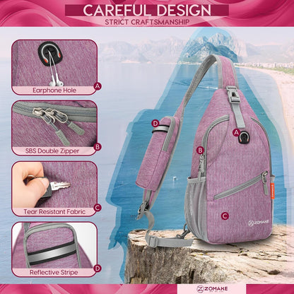 Sling Bag,Small Crossbody Sling Backpack Shoulder Daypack for Travel