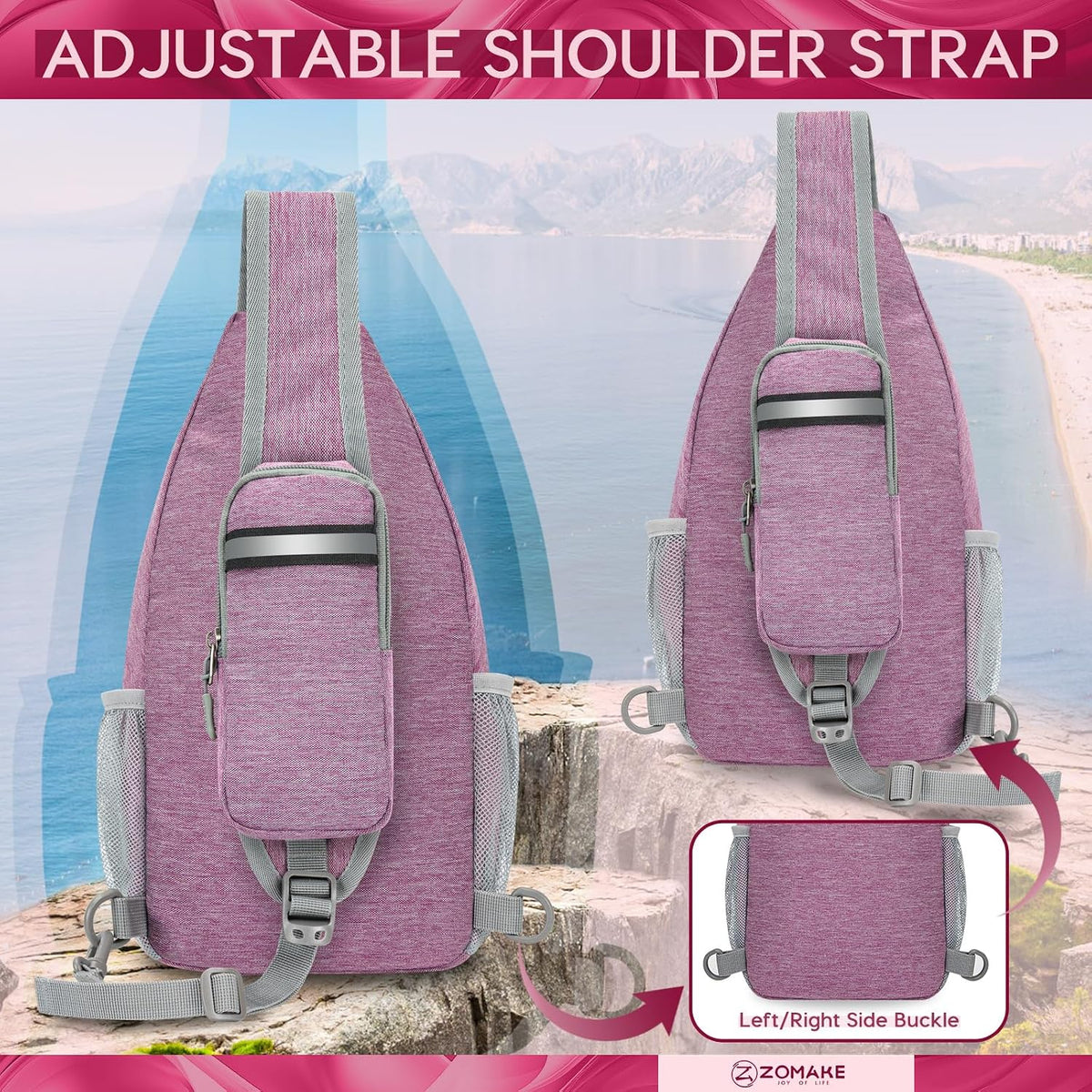 Sling Bag,Small Crossbody Sling Backpack Shoulder Daypack for Travel
