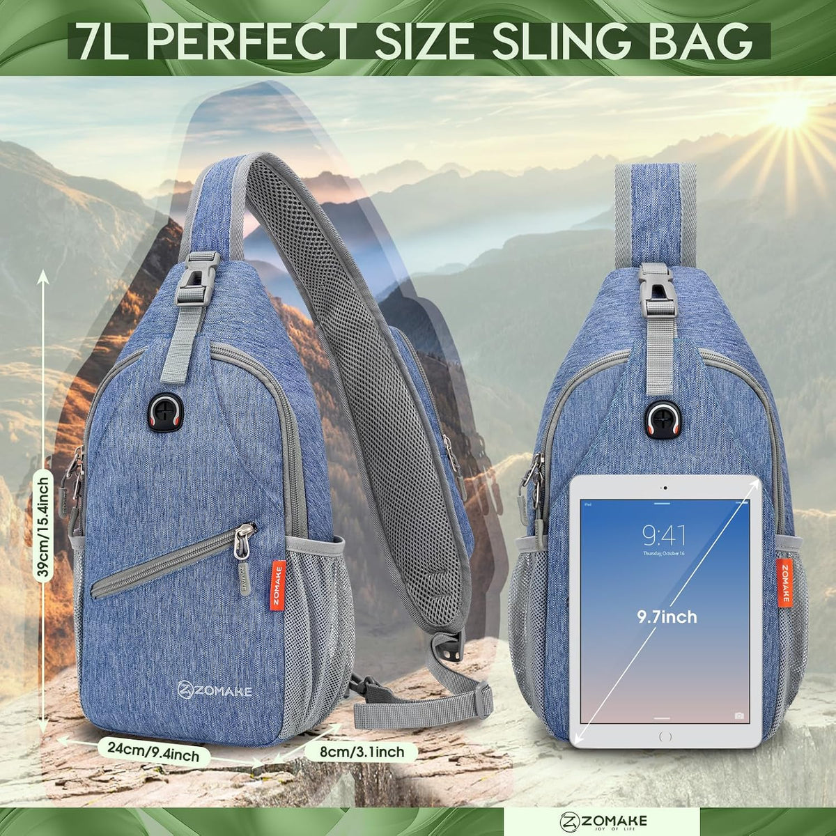 Sling Bag,Small Crossbody Sling Backpack Shoulder Daypack for Travel