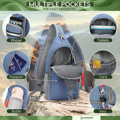 Sling Bag,Small Crossbody Sling Backpack Shoulder Daypack for Travel