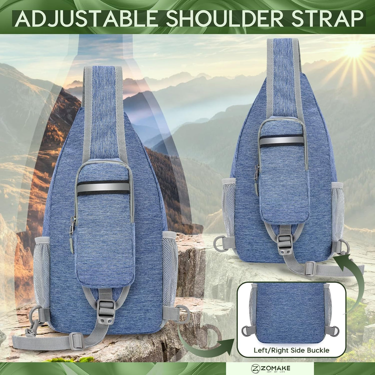 Sling Bag,Small Crossbody Sling Backpack Shoulder Daypack for Travel