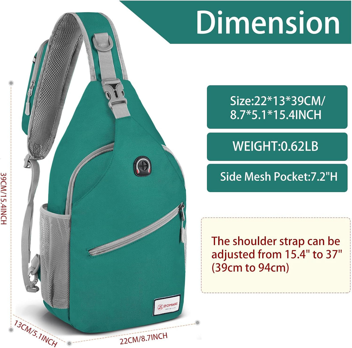 Sling Bag,Small Crossbody Sling Backpack Shoulder Daypack for Travel