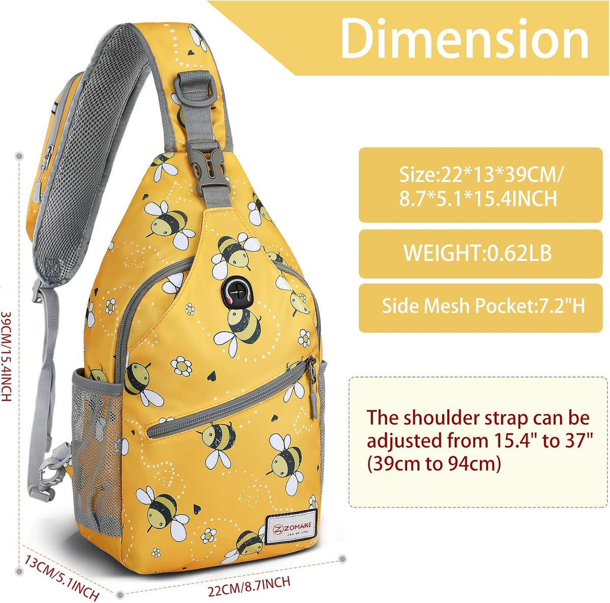 Sling Bag,Small Crossbody Sling Backpack Shoulder Daypack for Travel
