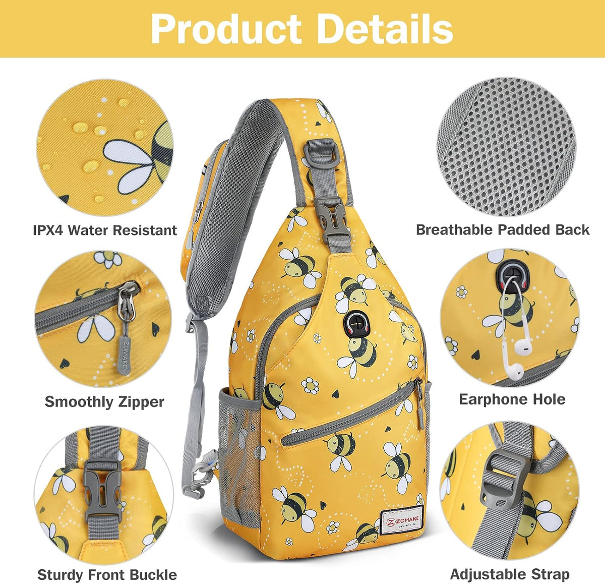 Sling Bag,Small Crossbody Sling Backpack Shoulder Daypack for Travel