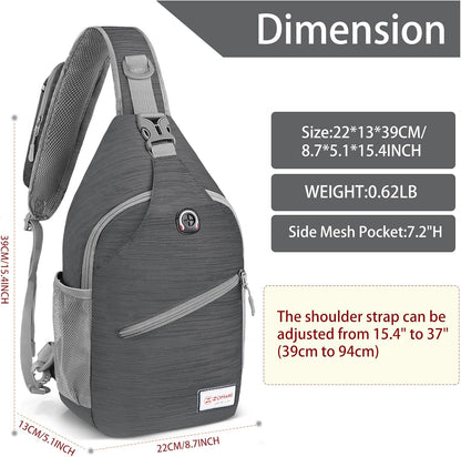 Sling Bag,Small Crossbody Sling Backpack Shoulder Daypack for Travel