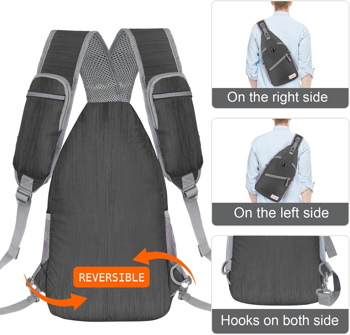 Sling Bag,Small Crossbody Sling Backpack Shoulder Daypack for Travel