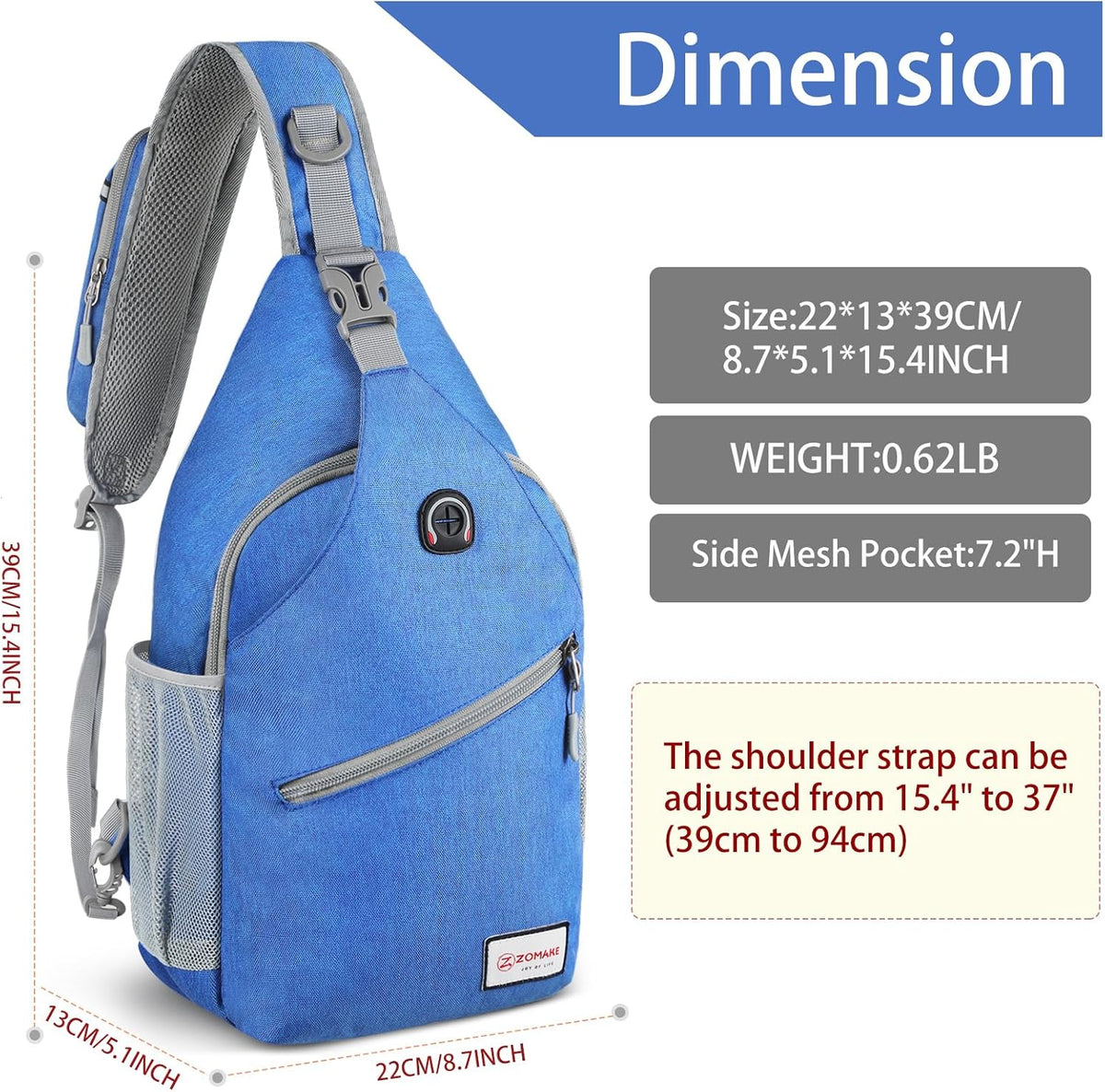 Sling Bag,Small Crossbody Sling Backpack Shoulder Daypack for Travel