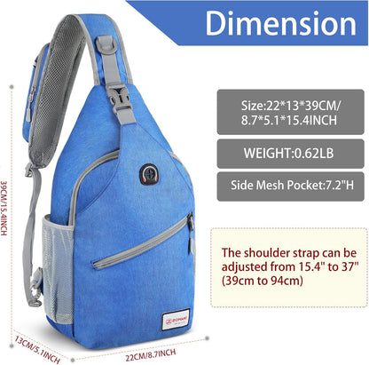 Sling Bag,Small Crossbody Sling Backpack Shoulder Daypack for Travel